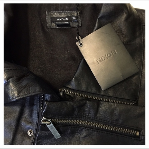 Black Leather Nixon The Ish Jacket - Picture 4 of 8